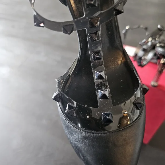 AUTHENTIC VALENTINO GARAVNI ROCKSTUD PUMPS 🚫 MISSING ROCK STUDS🚫 38 BLACK - Picture 7 of 9
